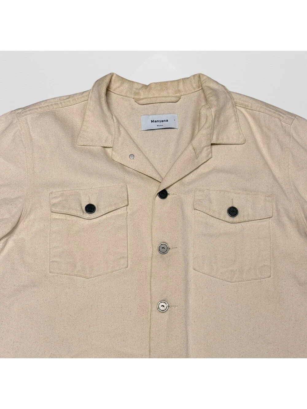 Manyana Atelier Peloton Jacket Shirt Heavy Denim Natural color  23.5 x 30 cotton